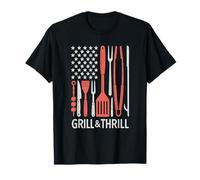 Bandera patriótica de barbacoa Grill and Thrill | King of the Grill Dad Camiseta