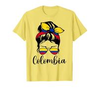 Bandera patriótica de Colombia linda para niñas y niños Camiseta