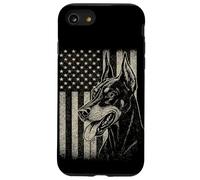 Bandera patriótica de Doberman Pinsch Dog American 4 de Julio Carcasa para iPhone SE (2020) / 7/8