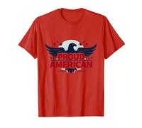 Bandera patriótica de Estados Unidos con Estrellas de águila Americana para Hombre Camiseta, Hombre, Rojo, S