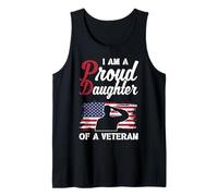 Bandera patriótica de Estados Unidos del Día de los Veteranos I Am A Proud Daughter Veteran Camiseta sin Mangas
