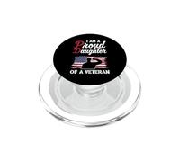Bandera patriótica de Estados Unidos del Día de los Veteranos I Am A Proud Daughter Veteran PopSockets PopGrip para MagSafe