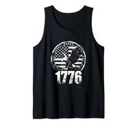 Bandera patriótica de Estados Unidos y Águila de 1776, diseño Vintage Camiseta sin Mangas