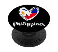 Bandera patriótica de Filipinas Corazón Filipino Filipina Mapa Niños PopSockets PopGrip Adhesivo