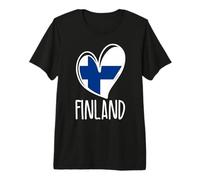 Bandera patriótica de Finlandia con diseño de corazón finlandés para niños Camiseta Premium