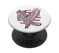 Bandera patriótica de los Indios nativos Americanos con Cola roja PopSockets PopGrip Adhesivo