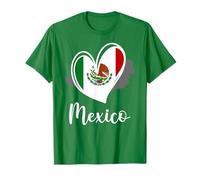 Bandera patriótica de México con corazón lindo mapa mexicano para niñas y niños Camiseta