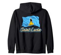 Bandera patriótica de Santa Lucía para Hombres, Mujeres y niños del Caribe Sudadera con Capucha
