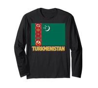 Bandera patriótica de Turkmenistán para Hombres, Mujeres y niños Manga Larga
