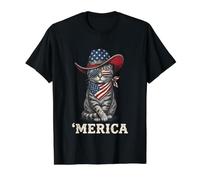 Bandera patriótica del Oeste de Estados Unidos, gráfico del 4 de Julio Camiseta gráfica económica, Hombre, Negro, L