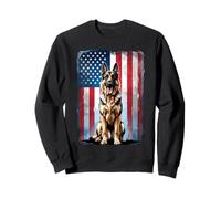 Bandera patriótica Estadounidense de Perro Pastor alemán 4 de Julio Sudadera