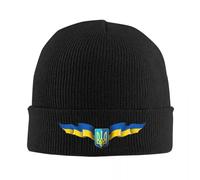 Bandera Personalizada de Ucrania, Calaveras, Gorros, Gorros, Ropa Urbana, Gorro de Punto cálido de Invierno, Escudo Unisex ucraniano para Adultos, Gorro de Gorra
