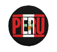 Bandera peruana del Perú Cubierta del Neumático Protector Solar a Prueba de Polvo Suave Caso Protector, para SUV, Autocaravanas, camionetas, 14in