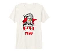 Bandera Peruana Mes de la Herencia Hispana Mujeres y Niñas Camiseta Premium