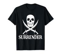 Bandera Pirata Calavera y Espadas Surrender Pecho Barco Pirata Camiseta