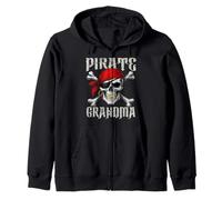 Bandera Pirata de Abuela Jolly Roger y Huesos Cruzados de Calavera para Halloween Sudadera con Capucha