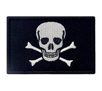 Bandera pirata de Jolly Roger Broche Bordado de Gancho y Parche de Gancho y bucle de cierre
