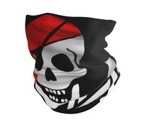 Bandera Pirata Jolly Roger con Calavera Polainas De Cuello Cómodo Cuello Pañuelo Respirable Bufanda Facial para Adulto Pesca Caza 30X26Cm