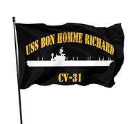 Bandera Pirata Uss Bon Homme Richard Cva 31 Flags 90X150cm | Resistente a la Intemperie Banners Resistente al viento Bandera Balcón para Balcon Hogar Fiesta