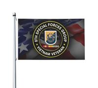 Bandera Pirata Veteran de Vietnam del 8.º Grupo de Fuerzas Flag 90X150cm | Fuerte Banderin Reforzada Bandera Balcón para Fiestas Barras Exterior Especiales con cinta de servicio.