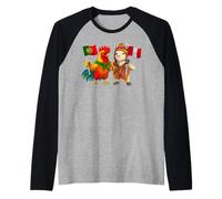 Bandera Portugal Perú Raíces Portuguesas Herencia Peruana Camiseta Manga Raglan