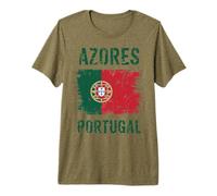 Bandera Portuguesa de Las Islas Azores I Love Portugal Souvenir Camiseta Premium