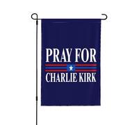 Bandera "Pray For Charlie Kirk" para hombres y mujeres, ideal para jardín, fiestas y eventos al aire libre.