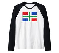 Bandera Provincial DE Groningen Países Bajos Holanda Holanda Camiseta Manga Raglan