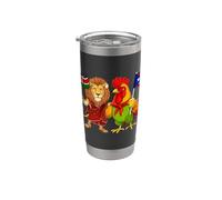 Bandera Puerto Rico Kenia Raíces kenianas Puertorriqueñ Vaso térmico de acero inoxidable de doble pared