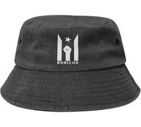 Bandera Puerto Rico Resiste Boricua Mujer Hombre Algodón Sombrero del Pescador Moda Gorro De Pescador Funky Bucket Hat para Senderismo Pesca Playa