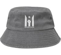 Bandera Puerto Rico Resiste Boricua Unisex Algodón Sombrero del Pescador Plegable Gorro De Pescador Funky Bucket Hat para Playa Al Aire Libre Excursionismo