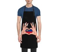 Bandera Que Sostiene El Amor En Tus Manos Delantal Barbacoa Impermeable Delantal Ajustable Delantales Cocina para Cocinero Restaurante Bar 70X84cm