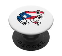 Bandera Rana Rana de Puerto Rico Isla San Juan País PopSockets PopGrip Adhesivo