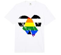 Bandera Recta del Orgullo de aliado Recto Bandera de corazón aliado Comfort Colors Adult Heavyweight T-Shirt