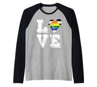 Bandera Recta del Orgullo del aliado del Amor Bandera Recta de aliado Camiseta Manga Raglan