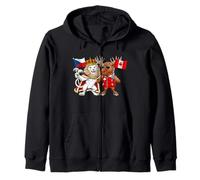 Bandera República Checa Canadá Raíces Checas Canadiense Sudadera con Capucha