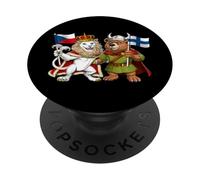 Bandera República Checa Finlandia Raíces Checas Herencia PopSockets PopGrip Adhesivo