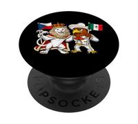 Bandera República Checa México Raíces Checas Mexicana PopSockets PopGrip Adhesivo