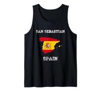 Bandera Retro de España Envejecida de San Sebastián Camiseta sin Mangas