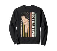 Bandera Retro de Estados Unidos con el Texto en inglés Best Dad Ever Child Dad Fist Bump Sudadera