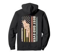 Bandera Retro de Estados Unidos con el Texto en inglés Best Dad Ever Child Dad Fist Bump Sudadera con Capucha