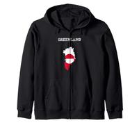 Bandera Retro de Groenlandia Envejecida Sudadera con Capucha