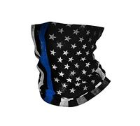 Bandera Retro De La Policía Estadounidense Mujer Hombre Snood Térmica Bufanda Tubular Resistente Al Viento Calentador De Cuello para Esquí Moto Clima Frío Aire Libre