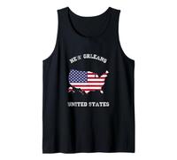 Bandera Retro de Nueva Orleans Estados Unidos Envejecida Camiseta sin Mangas