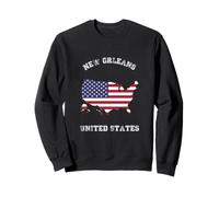 Bandera Retro de Nueva Orleans Estados Unidos Envejecida Sudadera