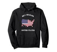 Bandera Retro de Nueva Orleans Estados Unidos Envejecida Sudadera con Capucha