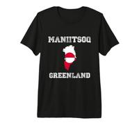 Bandera Retro Maniitsoq de Groenlandia Envejecida Camiseta Premium