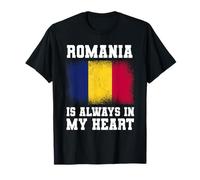 Bandera rumana del orgullo de Rumania Is Always In My Heart Camiseta