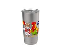 Bandera Rumania Puerto Rico Raíces rumanas puertorriqueña Vaso térmico de acero inoxidable de doble pared