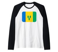 Bandera San Vicente y Granadinas Camiseta Manga Raglan
